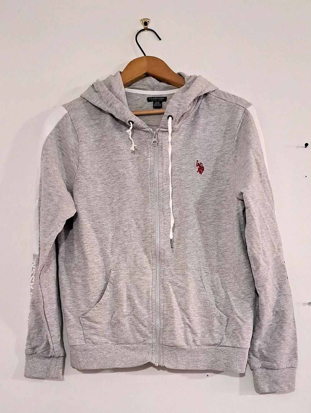 U.S. Polo Assn. Zip-Up Hoodie Gray Large
